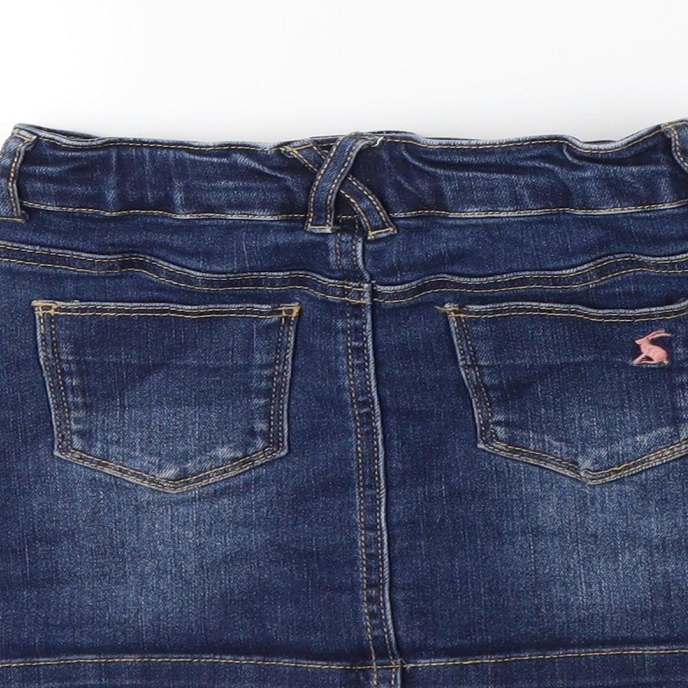 Joules Girls Blue  Denim Mini Skirt Size 4 Years