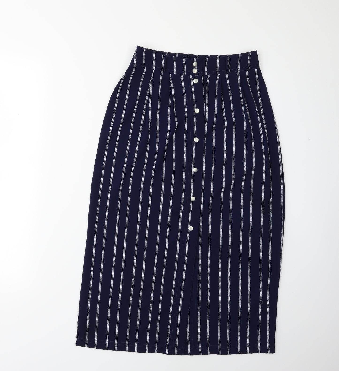 New Look Womens Blue Striped  A-Line Skirt Size 6