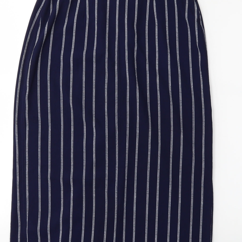 New Look Womens Blue Striped  A-Line Skirt Size 6