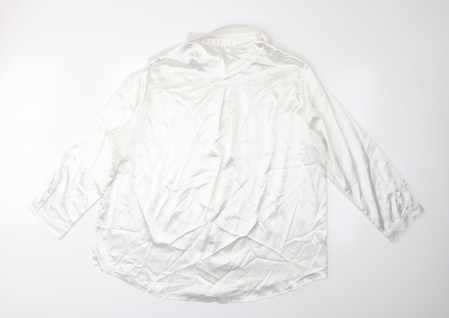 PRETTYLITTLETHING Womens White   Basic Button-Up Size 22