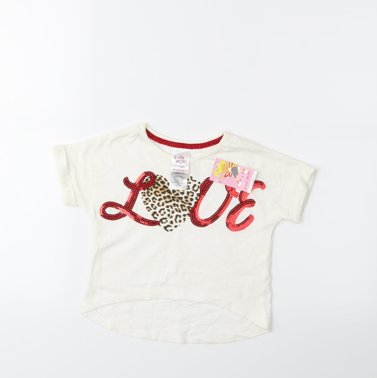 evie Baby White   Basic T-Shirt Size 12 Months