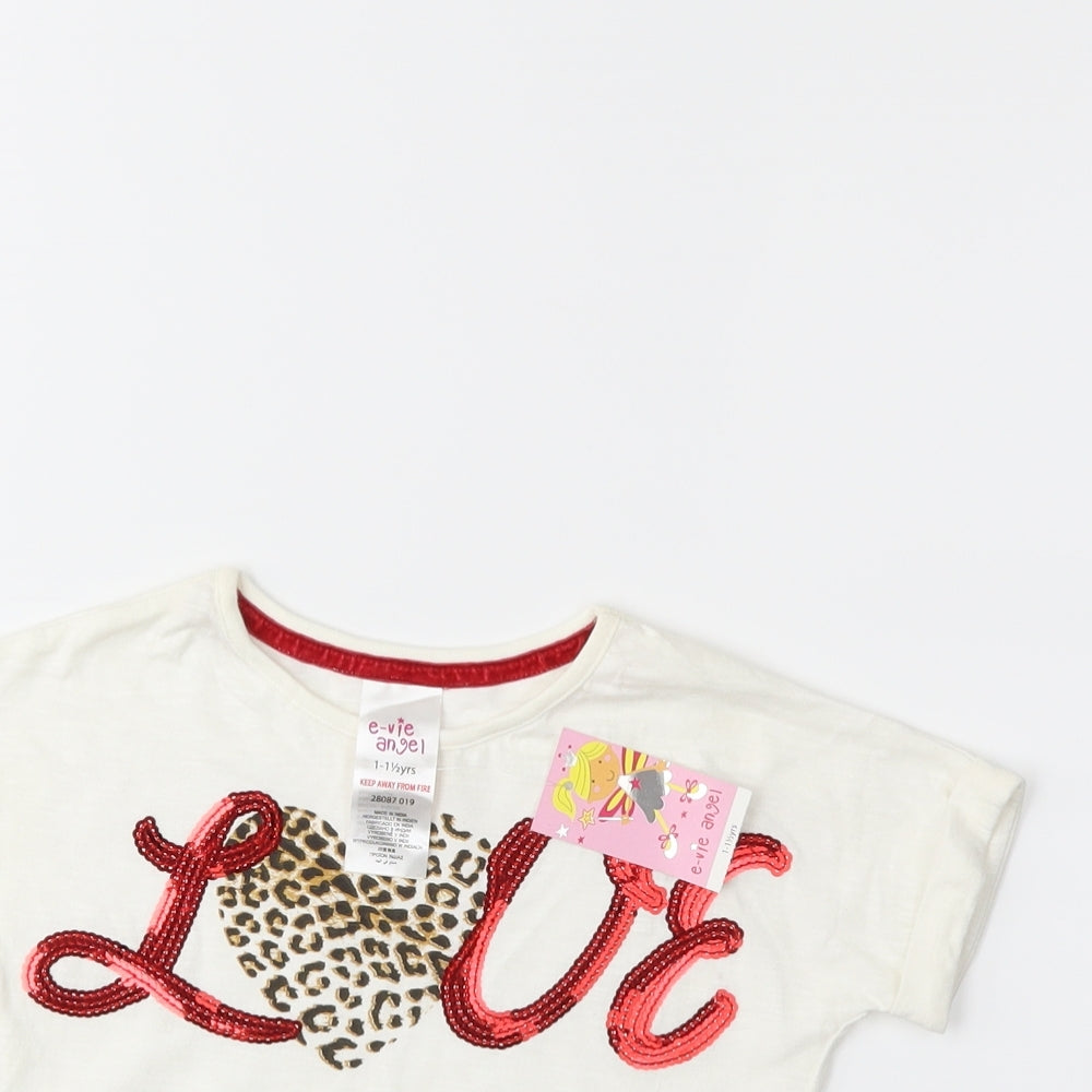 evie Baby White   Basic T-Shirt Size 12 Months