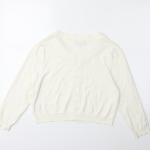 Papaya Womens White   Cardigan Jumper Size 16