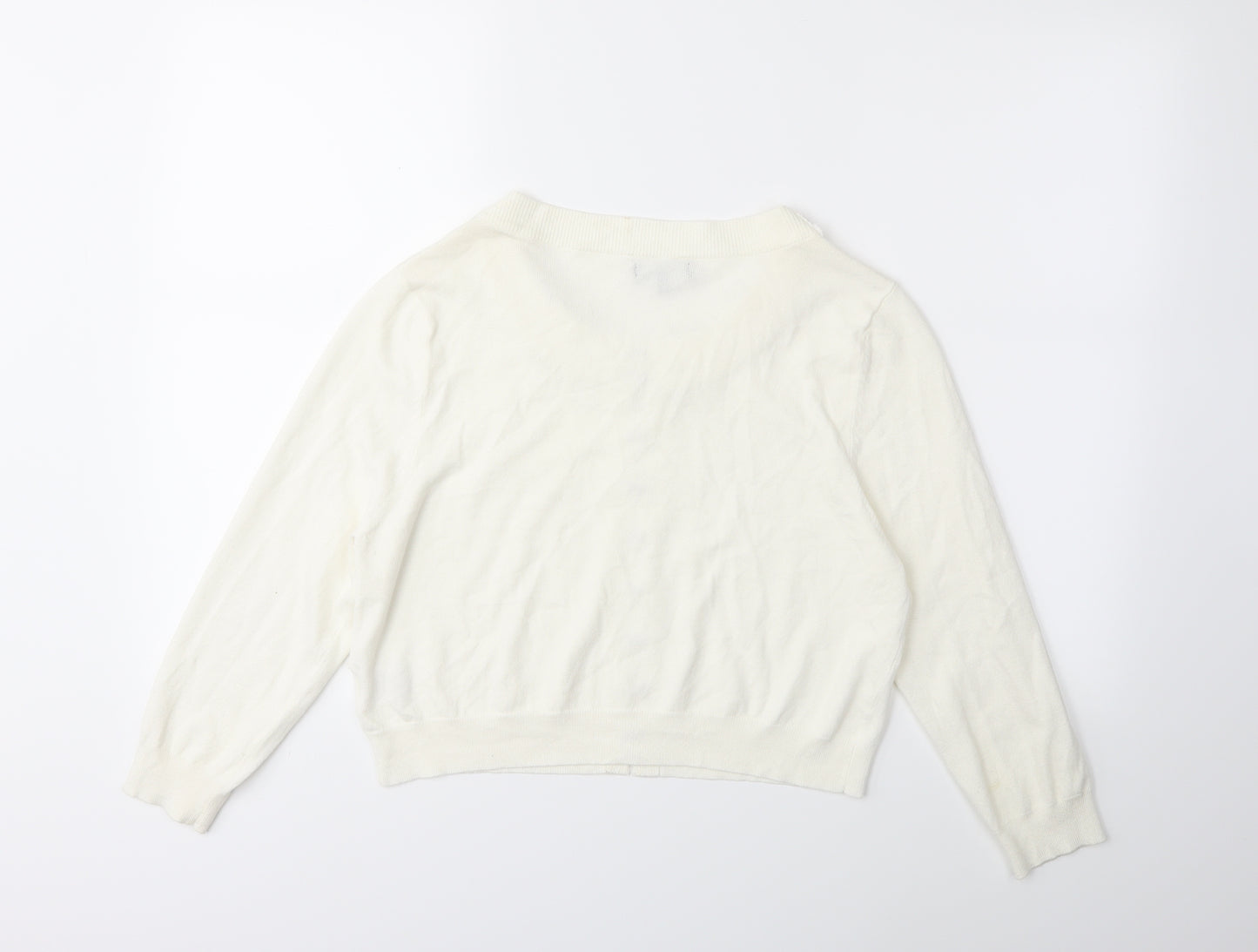 Papaya Womens White   Cardigan Jumper Size 16