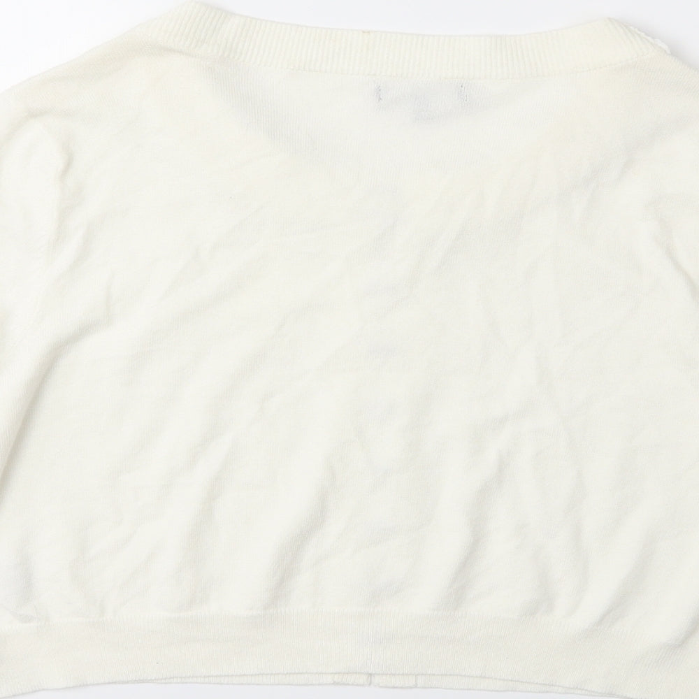 Papaya Womens White   Cardigan Jumper Size 16