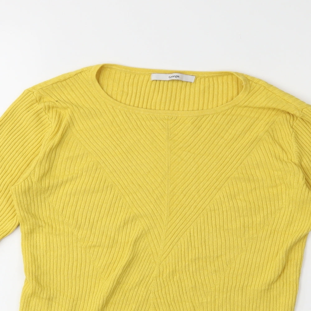 George Womens Yellow  Knit Pullover Jumper Size 12