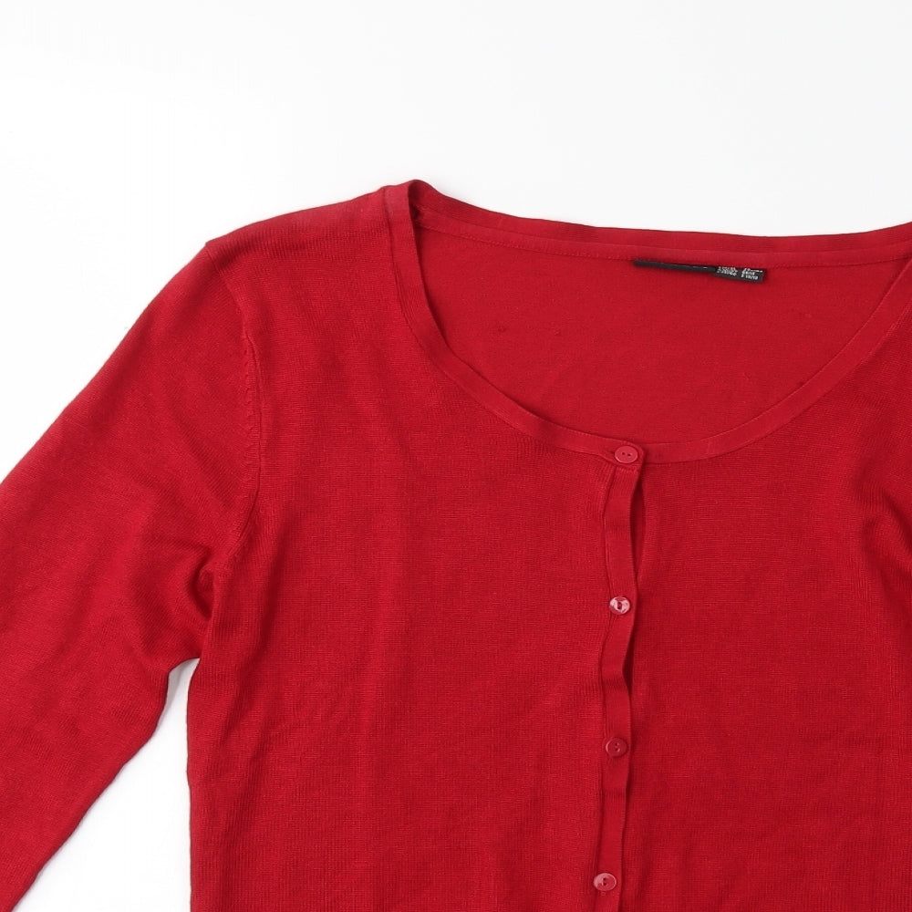 ESMARA Womens Red  Knit Cardigan Jumper Size 10