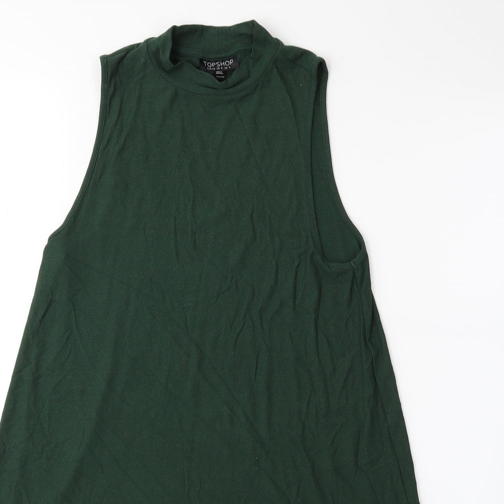 Topshop Womens Green   Basic Tank Size 8