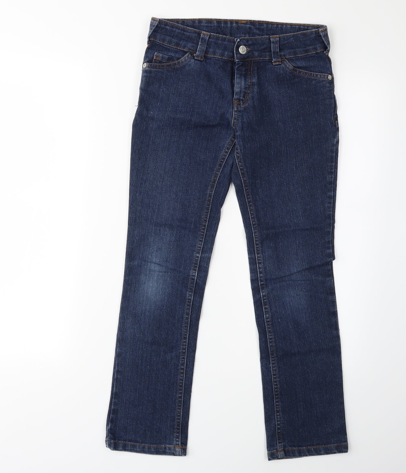 Preworn Girls Blue  Denim Straight Jeans Size 10-11 Years