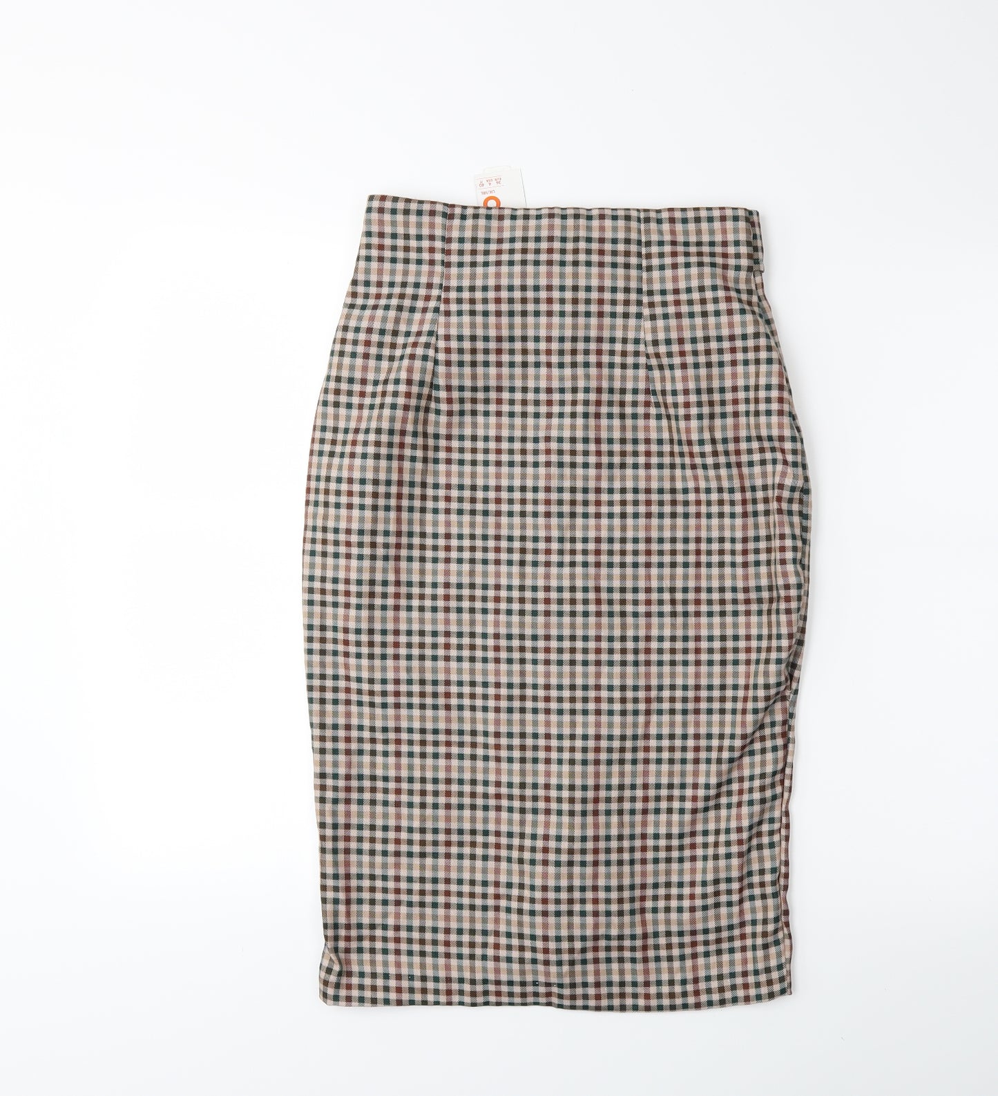 Primark Womens Brown Check  Straight & Pencil Skirt Size 8