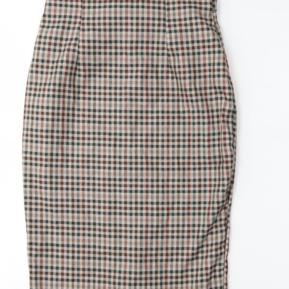 Primark Womens Brown Check  Straight & Pencil Skirt Size 8