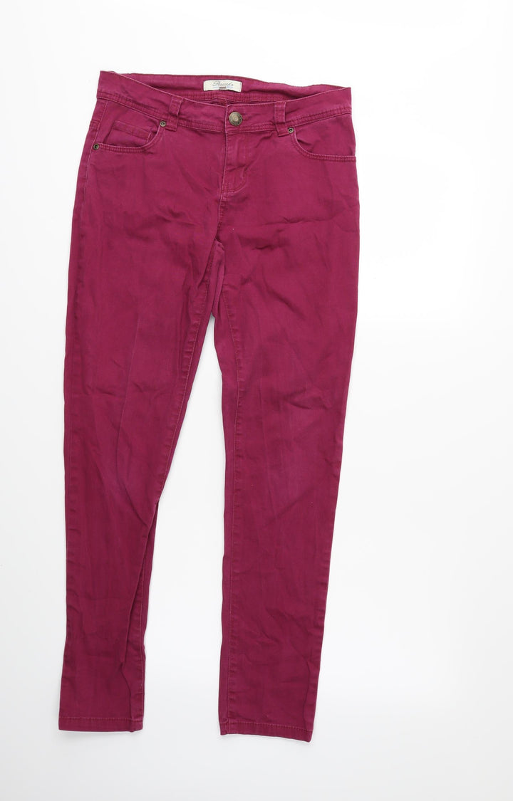 Peacocks Womens Purple Denim Skinny Jeans Size 10 L29 in