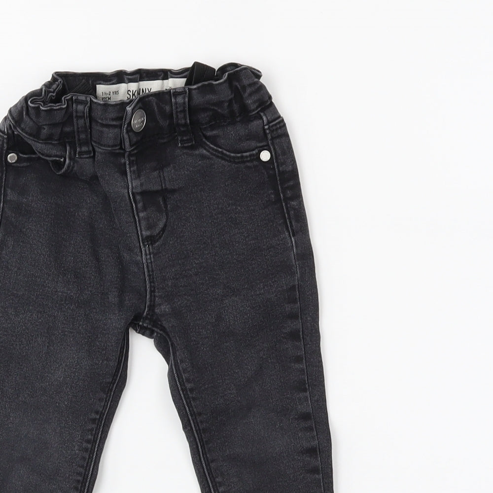 Denim & Co. Baby Black  Denim Snow Pants Jeans Size 12-18 Months