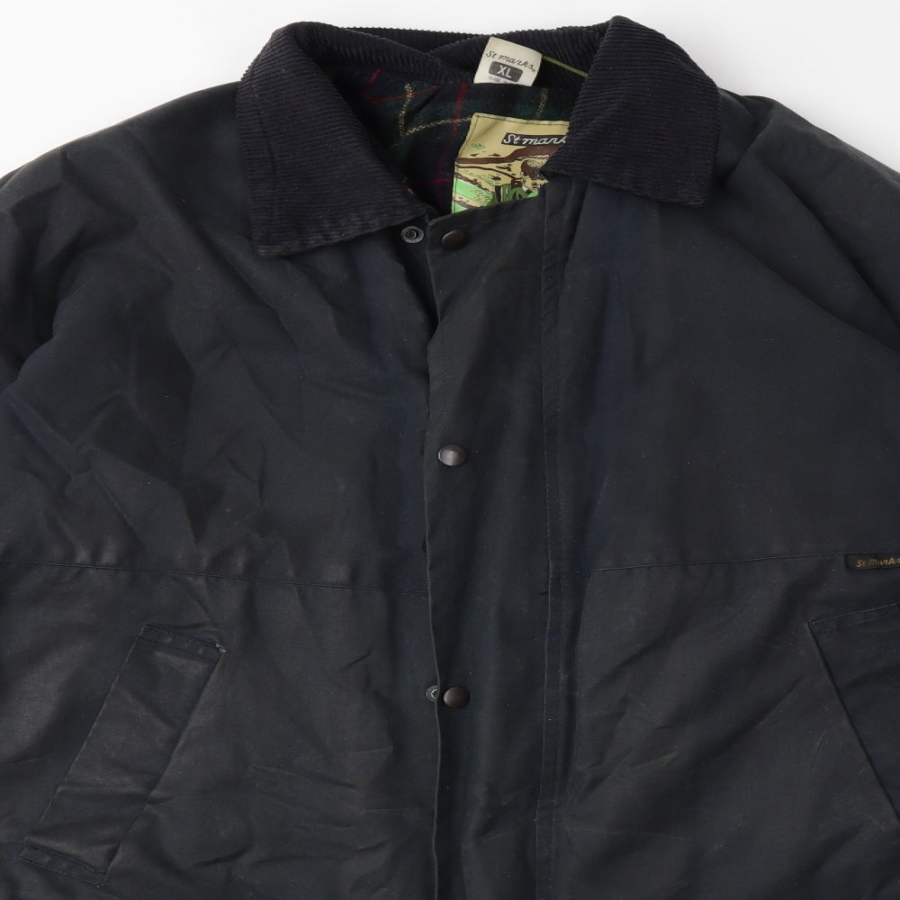 St.Micheal Mens Blue   Overcoat Coat Size XL