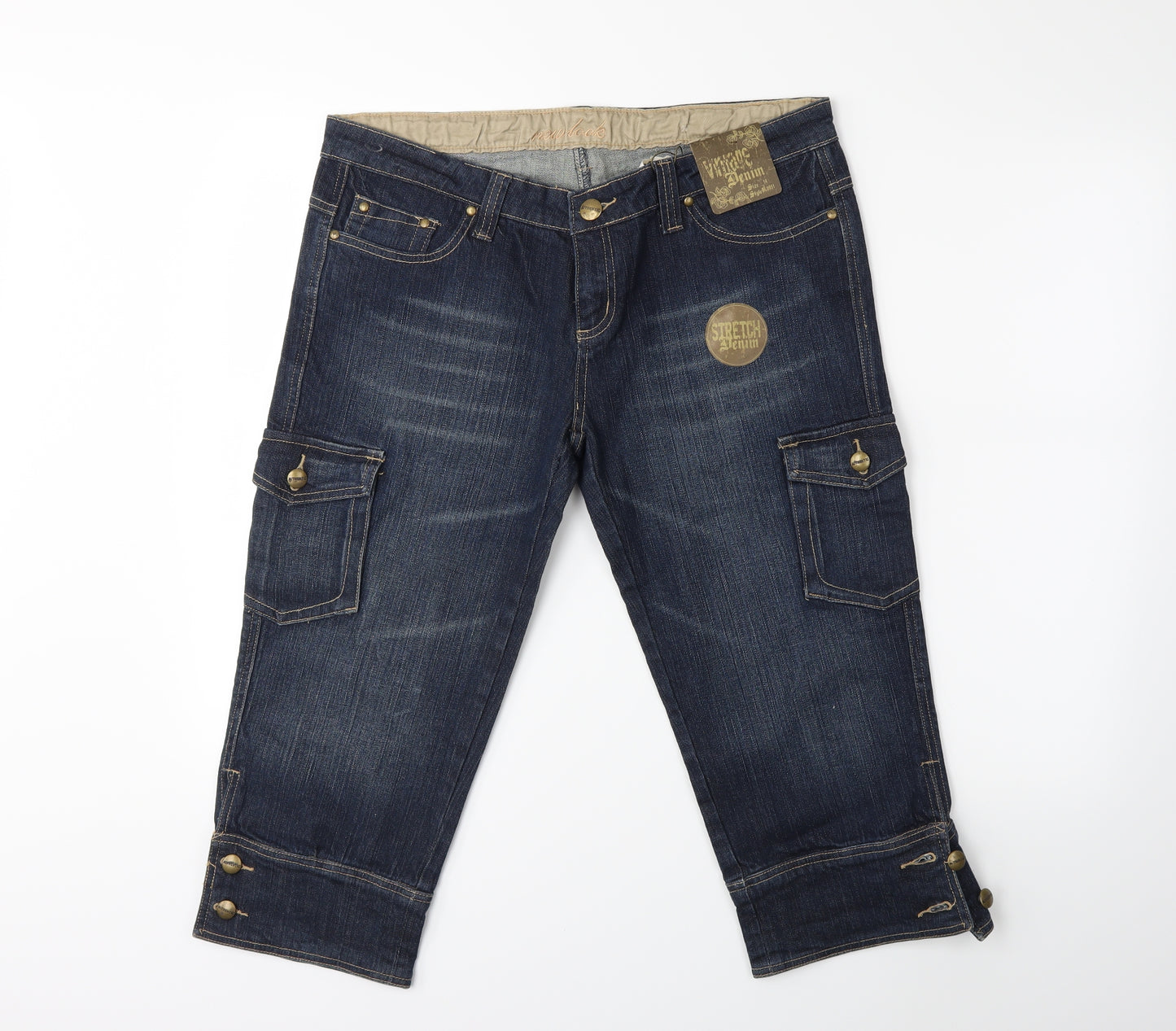 Vintage Denim Womens Blue  Denim Cropped Jeans Size 14 L20 in