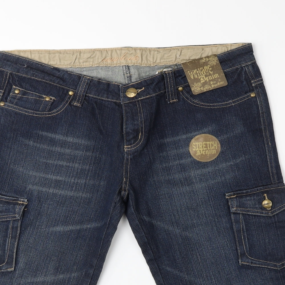Vintage Denim Womens Blue  Denim Cropped Jeans Size 14 L20 in