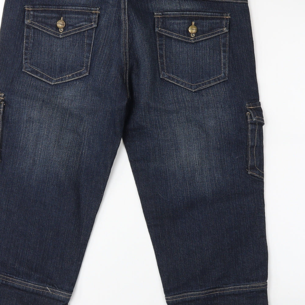 Vintage Denim Womens Blue  Denim Cropped Jeans Size 14 L20 in