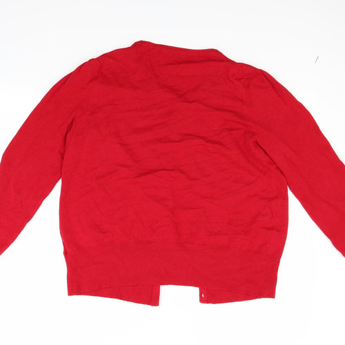 Marks and Spencer Womens Red   Cardigan Jumper Size 16