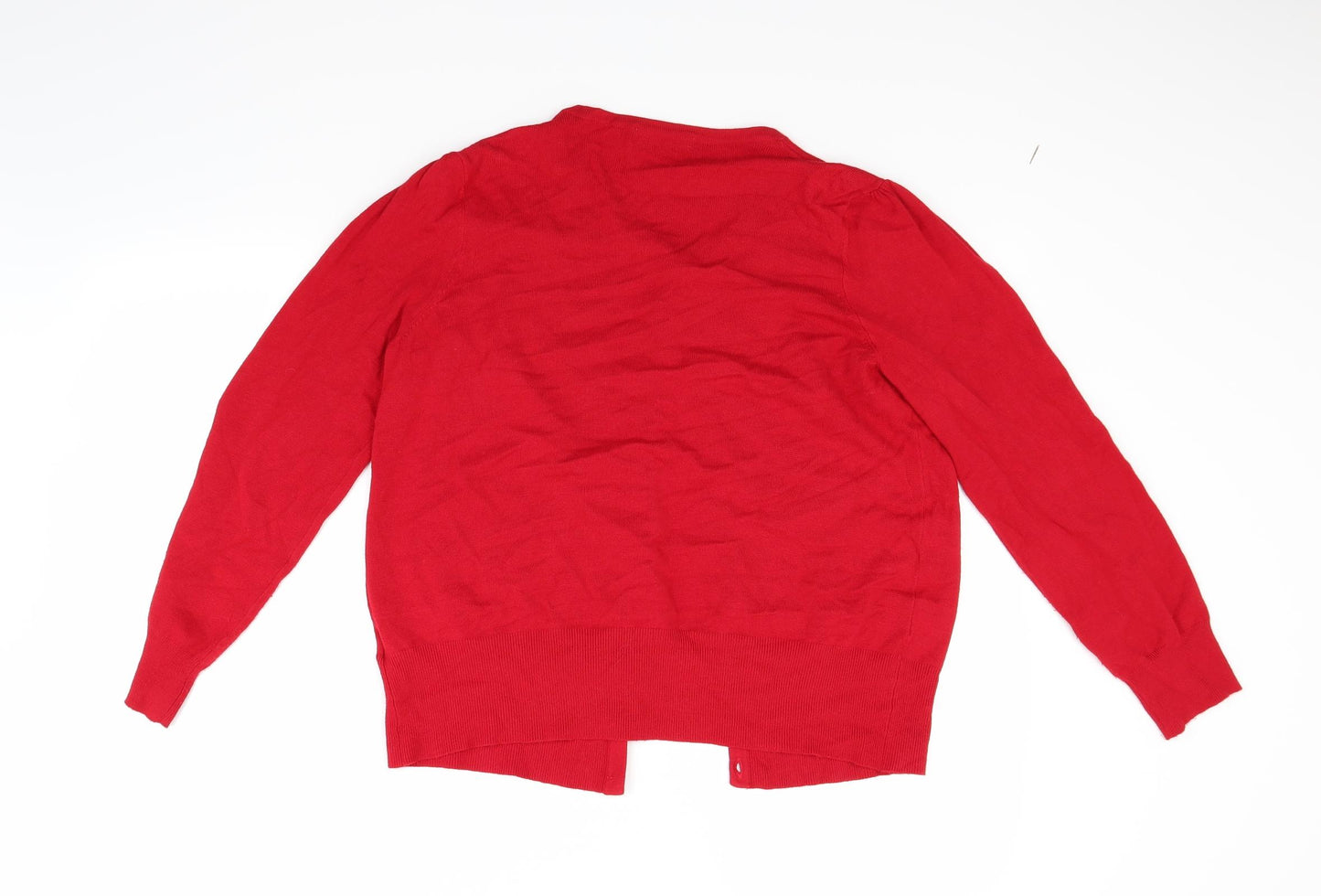 Marks and Spencer Womens Red   Cardigan Jumper Size 16