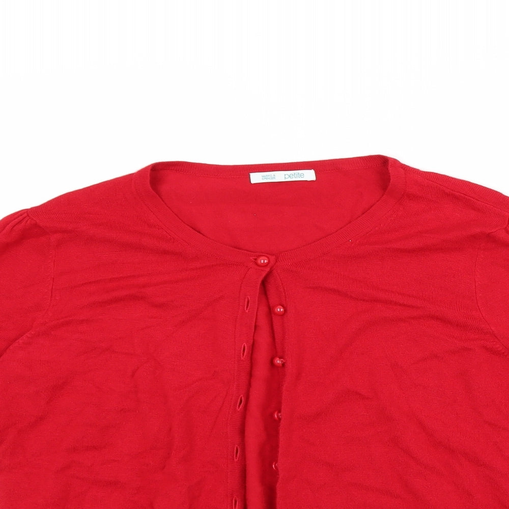 Marks and Spencer Womens Red   Cardigan Jumper Size 16