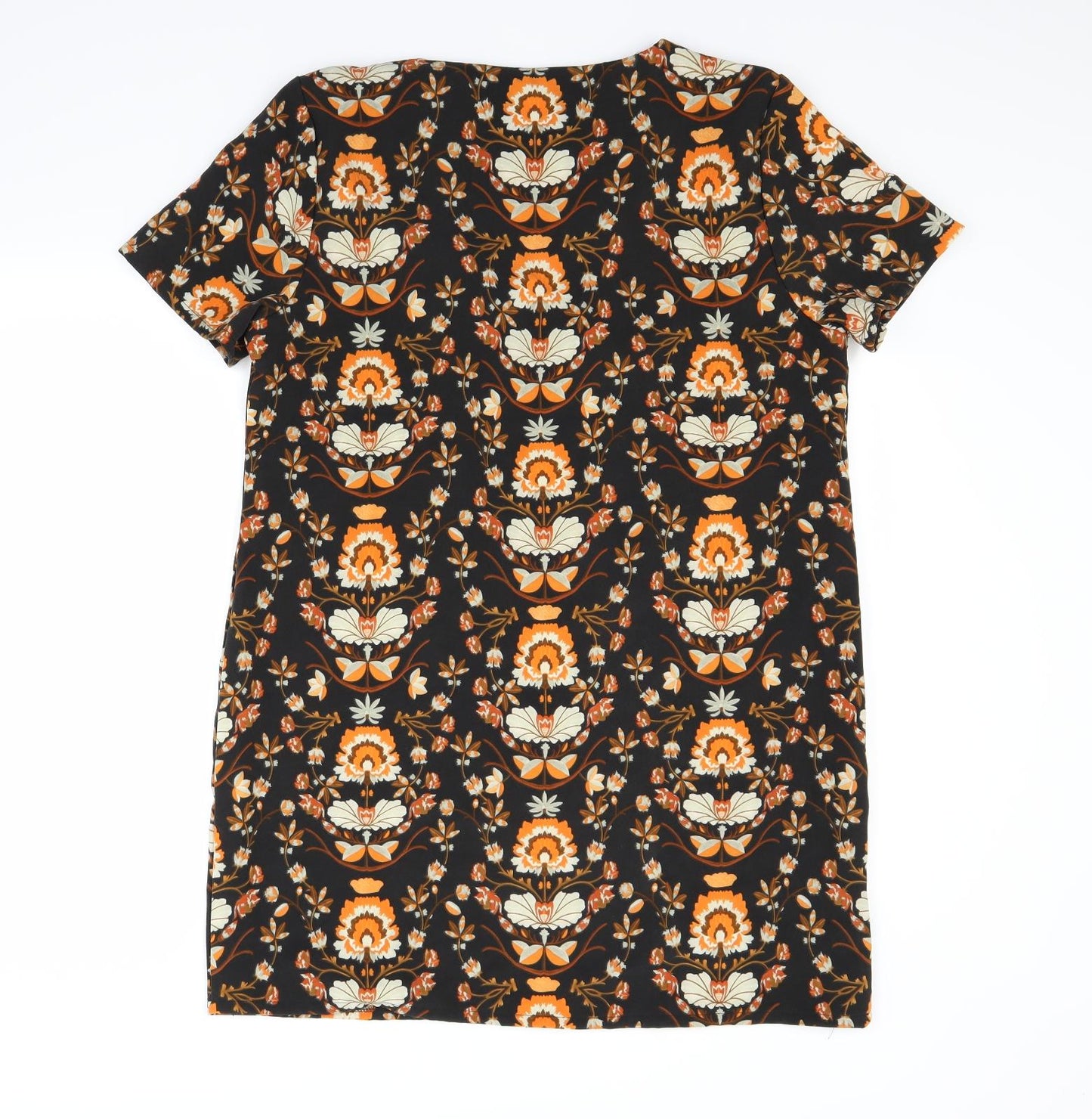 Missguided Womens Brown Floral Rayon A-Line  Size 16