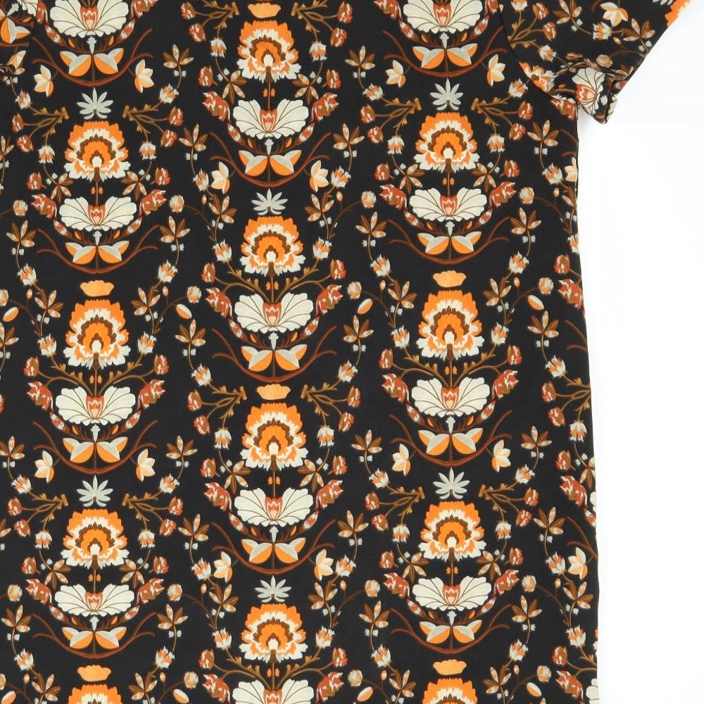 Missguided Womens Brown Floral Rayon A-Line  Size 16