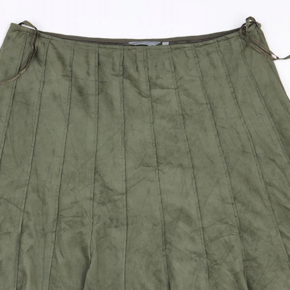 Per Una Womens Green   Flare Skirt Size 14
