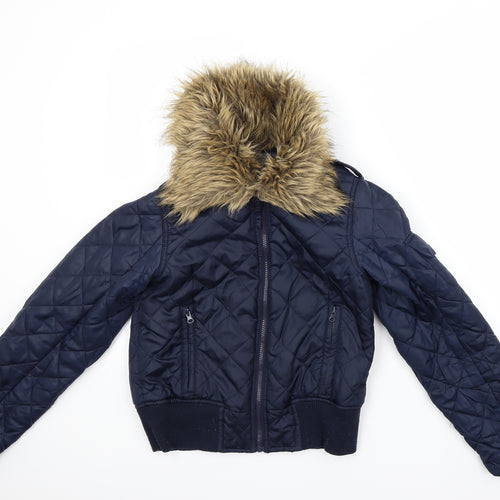 VERO MODA Womens Blue   Quilted Coat Size M