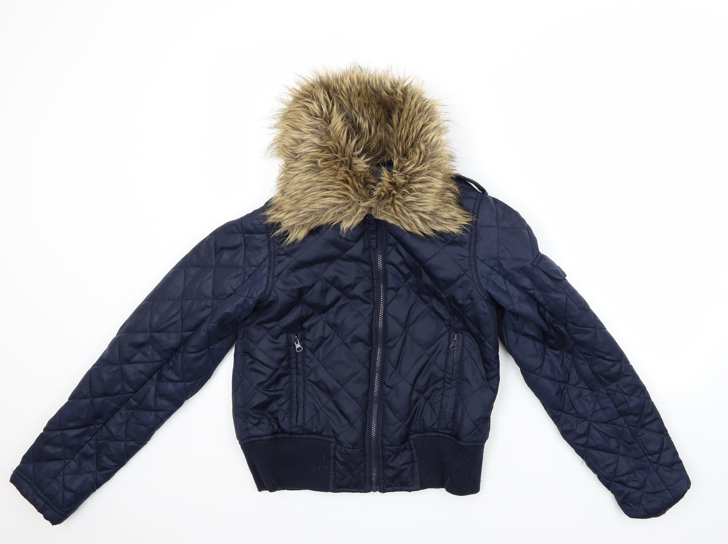 VERO MODA Womens Blue   Quilted Coat Size M