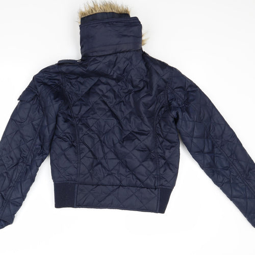 VERO MODA Womens Blue   Quilted Coat Size M