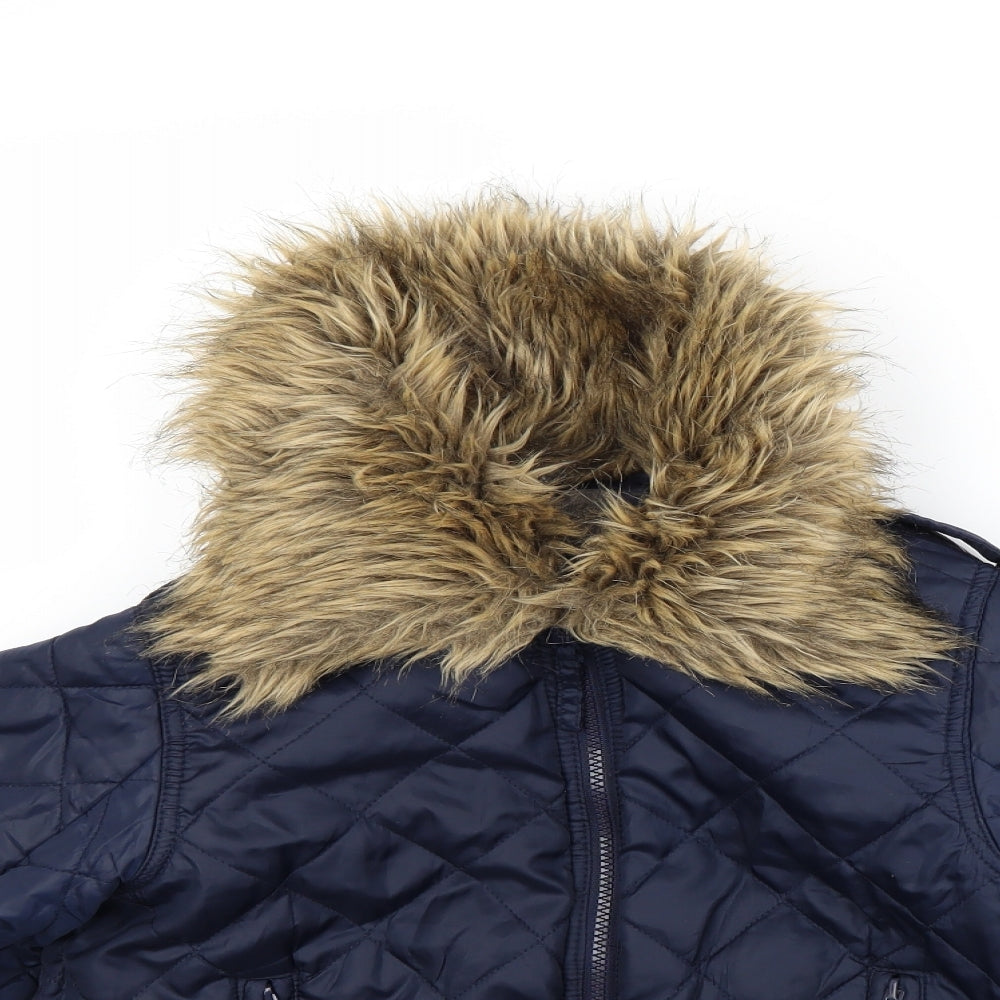 VERO MODA Womens Blue   Quilted Coat Size M