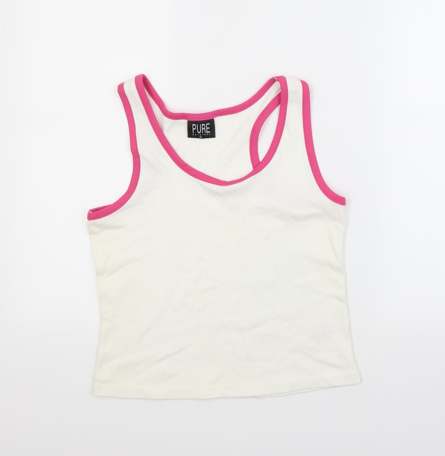 Pure Womens White   Basic T-Shirt Size 14