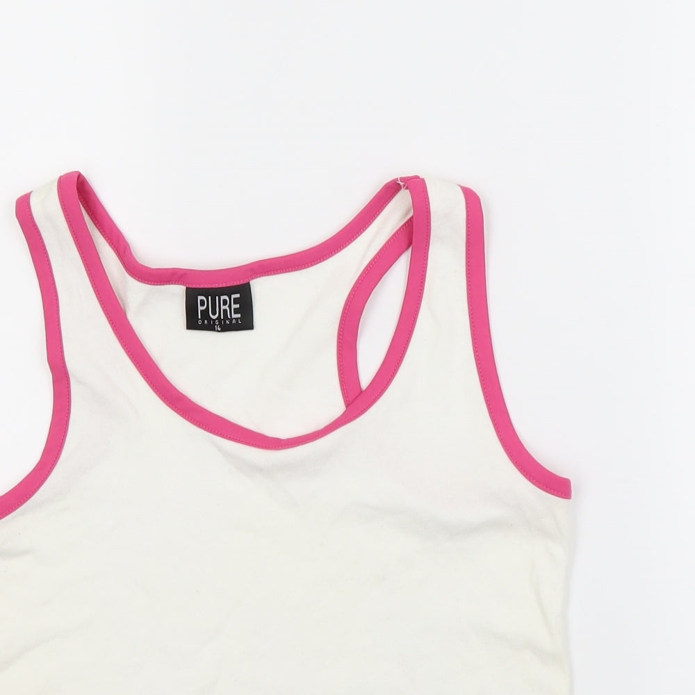 Pure Womens White   Basic T-Shirt Size 14