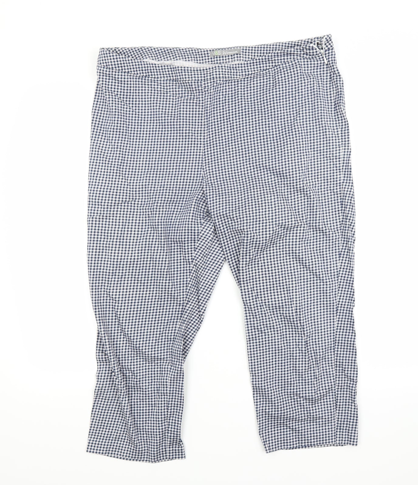 Marks and Spencer Womens Blue   Capri Trousers Size 16 L20 in
