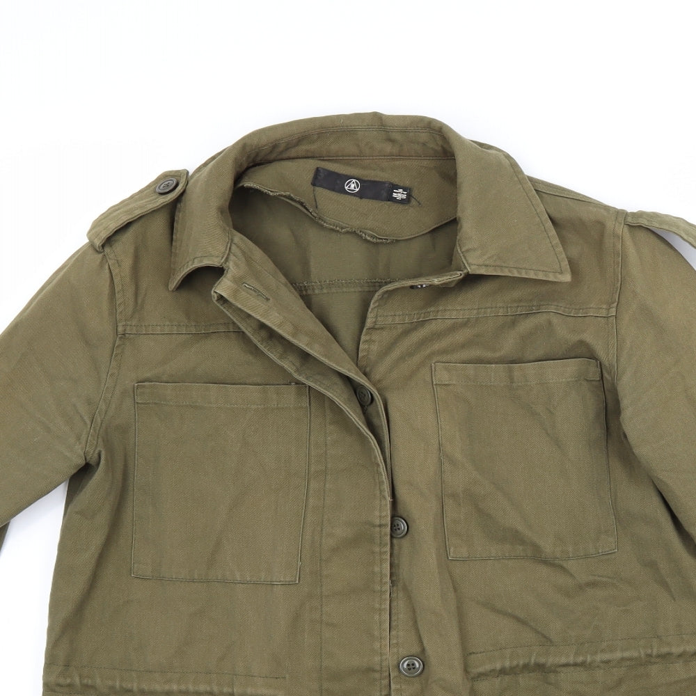 Missguided Womens Green   Military Jacket Coat Size 8