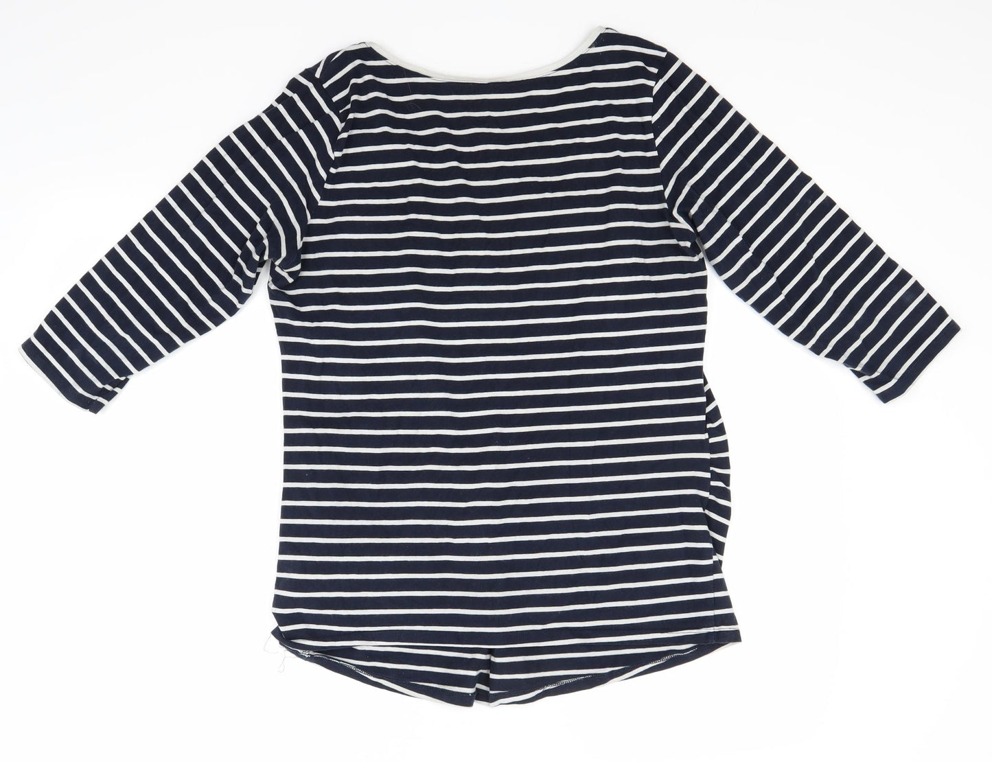 H&M Womens Blue Striped  Basic T-Shirt Size L