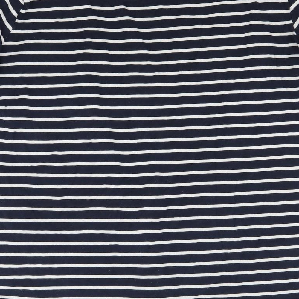 H&M Womens Blue Striped  Basic T-Shirt Size L