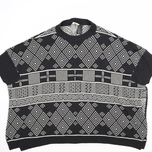 H&M Womens Black   Pullover Jumper One Size