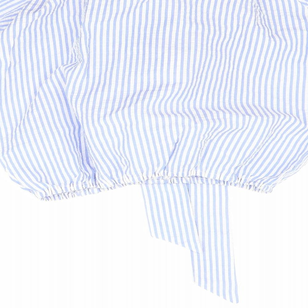 Quiz Womens Blue Striped  Basic Blouse Size S