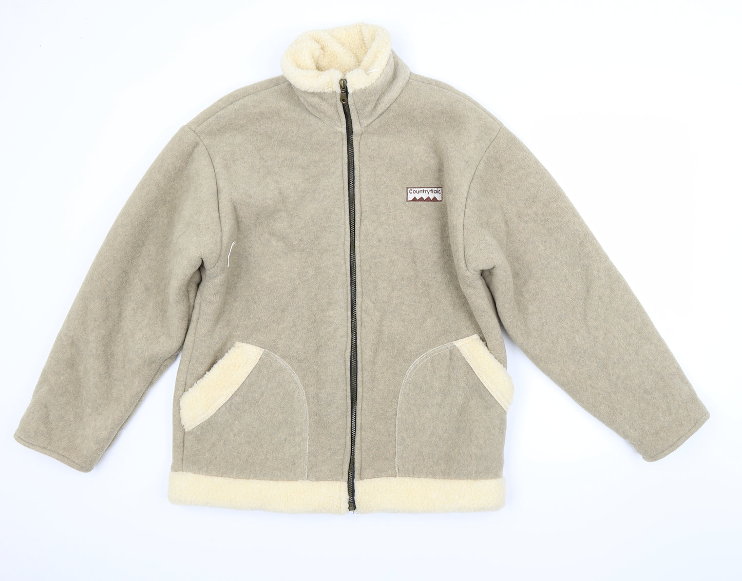 Countryflair Womens Beige  Fleece Jacket Coat Size M
