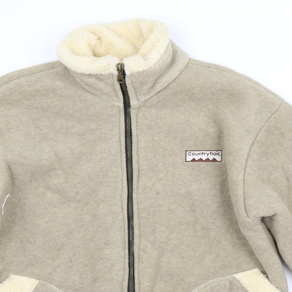 Countryflair Womens Beige  Fleece Jacket Coat Size M