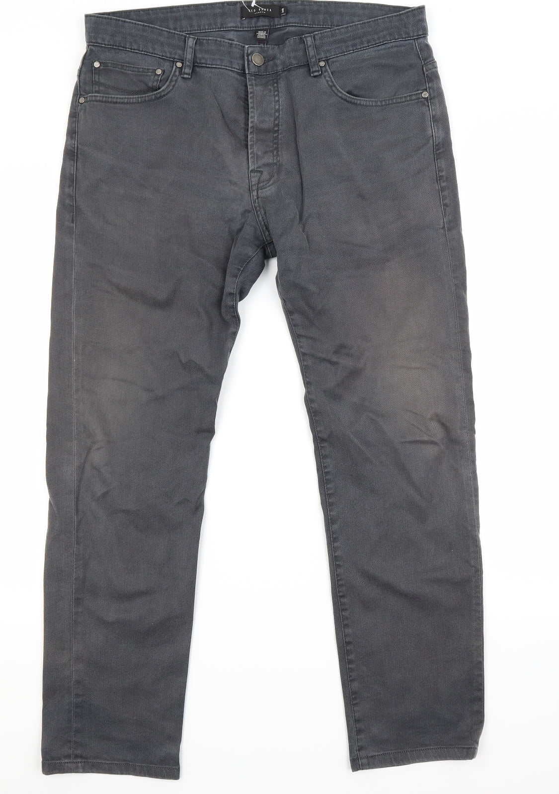 Ted Baker Mens Black  Denim Straight Jeans Size 34 L29 in