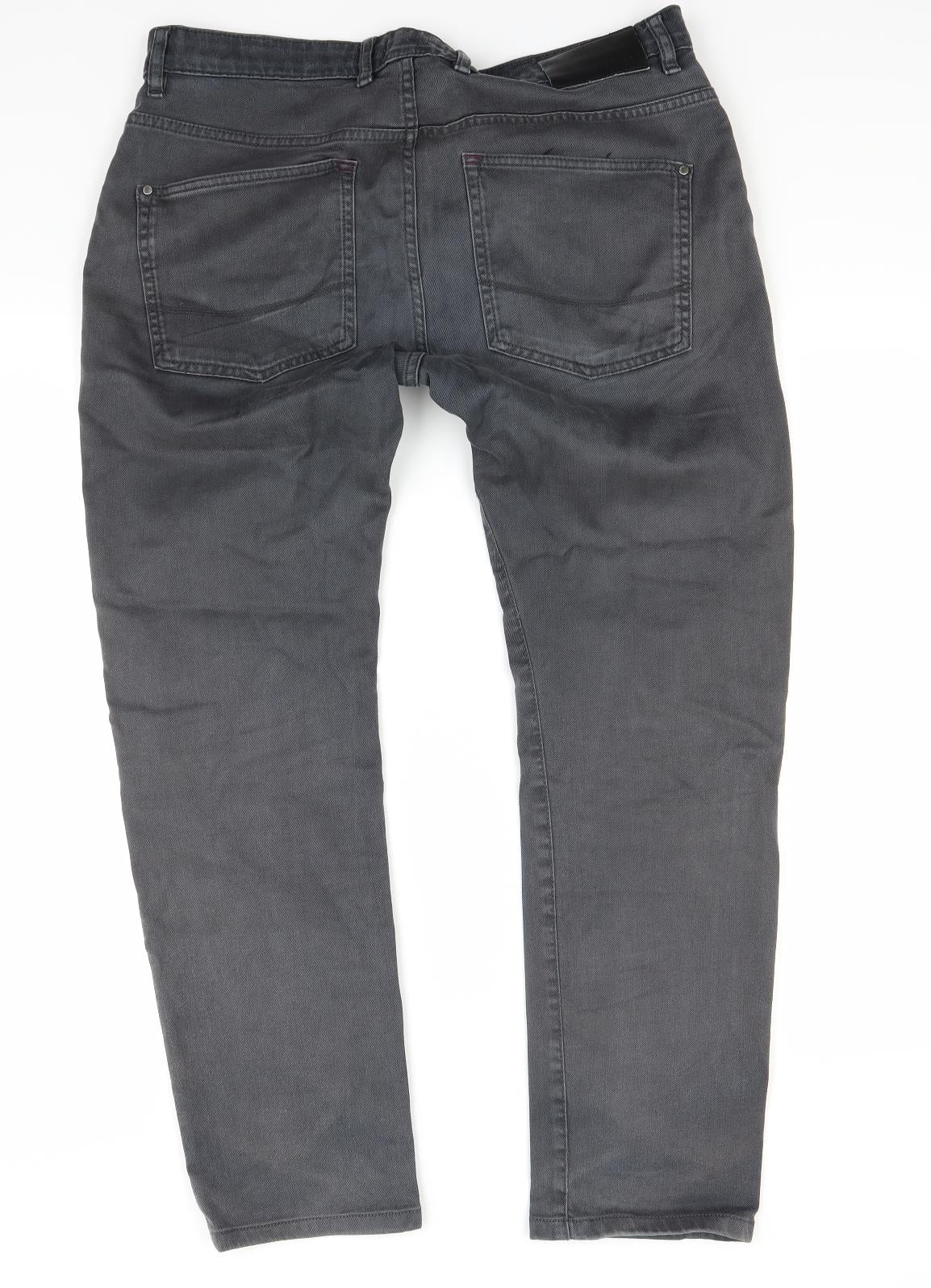 Ted Baker Mens Black  Denim Straight Jeans Size 34 L29 in