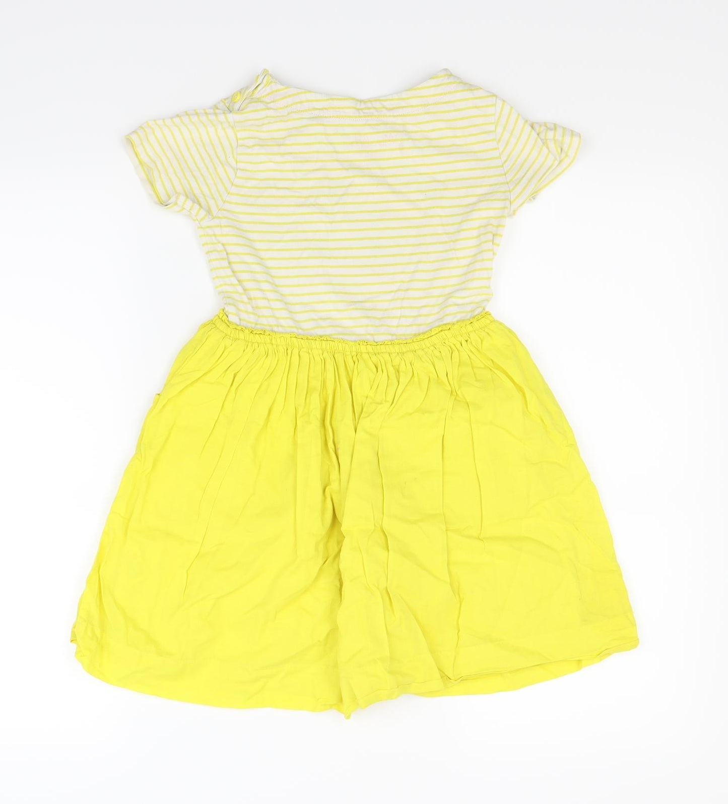Mini Boden Girls Yellow Striped  Fit & Flare  Size 7-8 Years