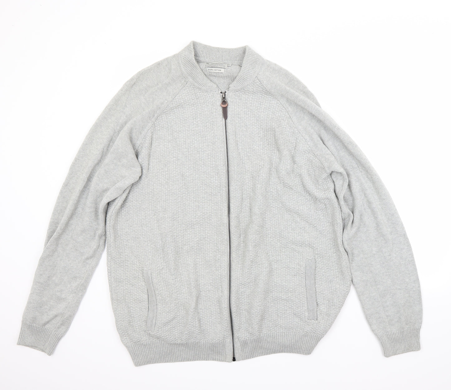TU Mens Grey   Full Zip Jumper Size 2XL