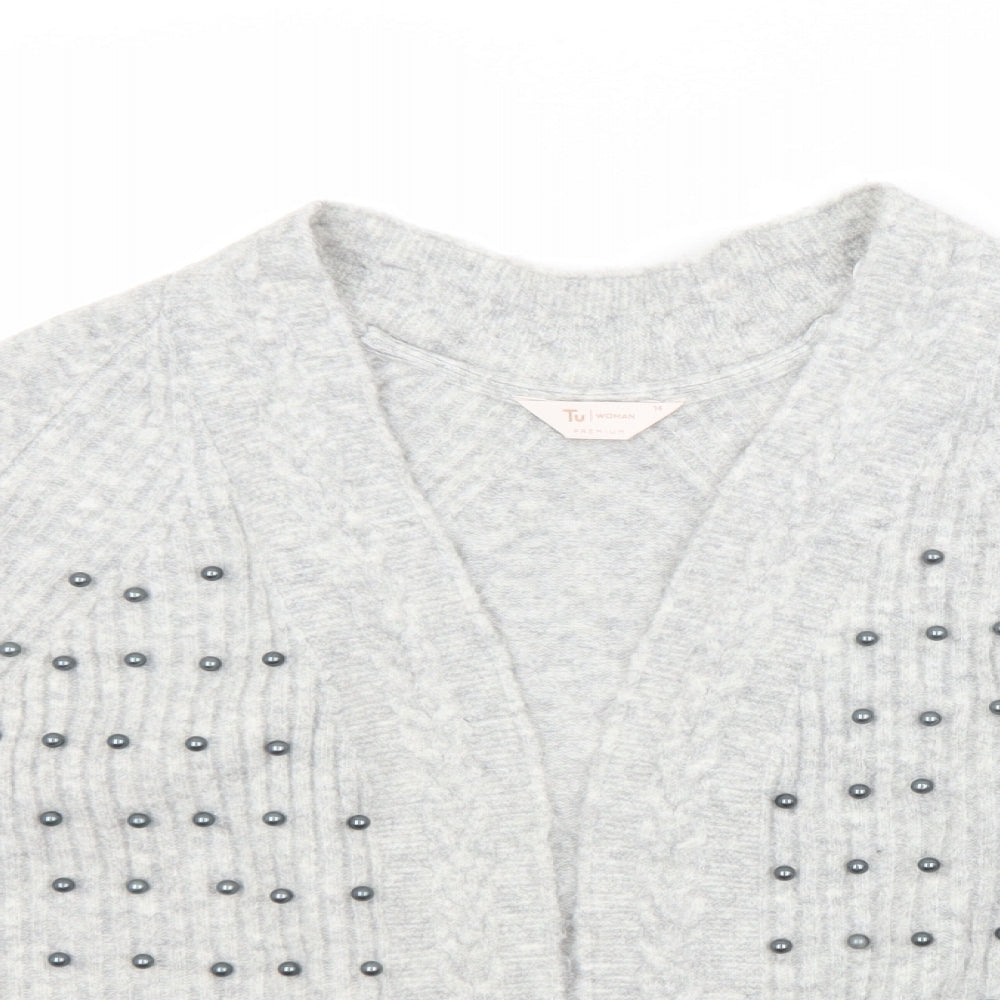 TU Womens Grey   Cardigan Jumper Size 14