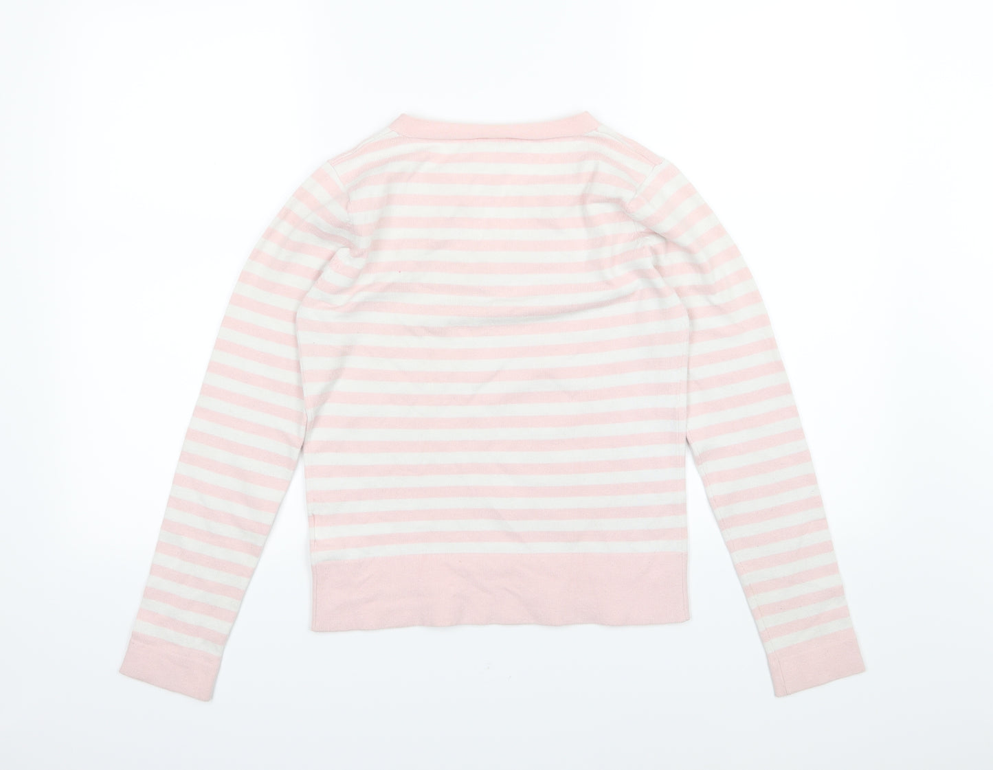 Paolo Feretti Womens Pink Striped Knit Pullover Jumper Size M