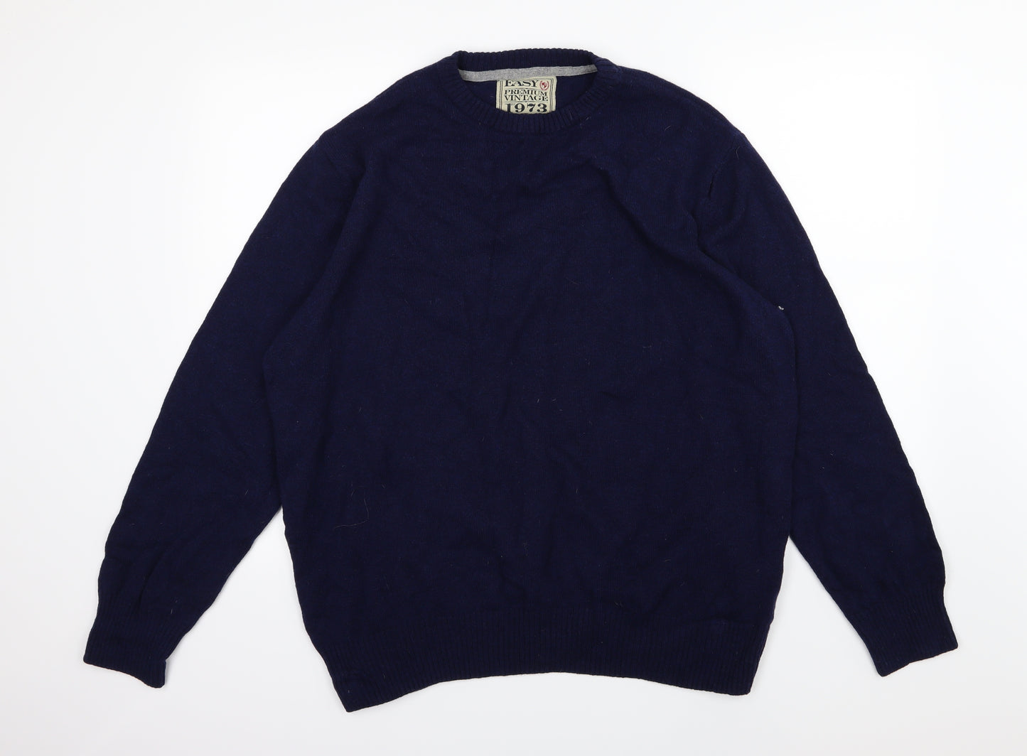Easy Mens Blue  Knit Pullover Jumper Size 2XL