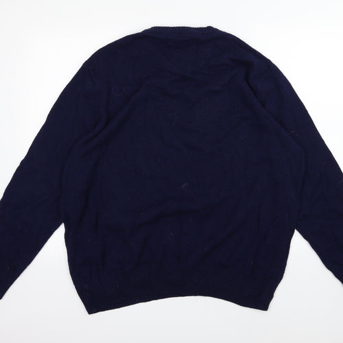 Easy Mens Blue  Knit Pullover Jumper Size 2XL