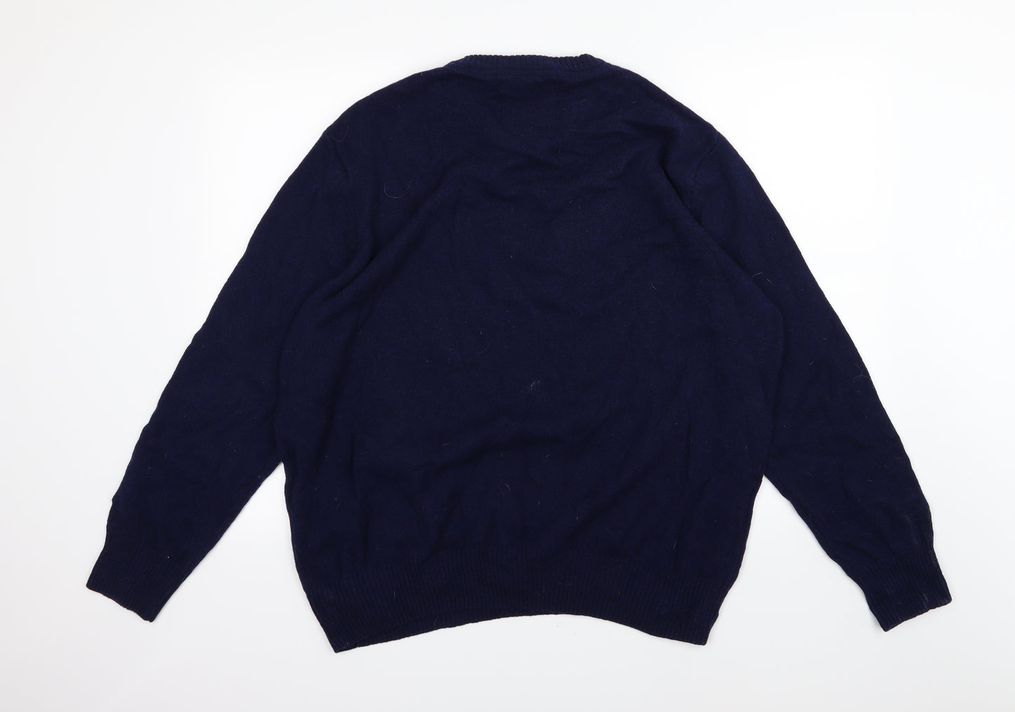 Easy Mens Blue  Knit Pullover Jumper Size 2XL